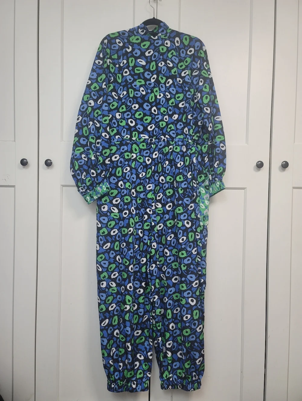 DVF x Target Nylon Jazz Dot Jumpsuit | Blue Green Sporty Chic XXL - Picture 8 of 8
